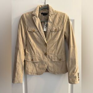 Theory Women's Beige Suede 100% Leather Jacket - NWT - Women’s Size 2